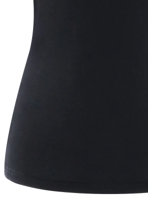 Lace Panel Open Shoulder T-shirt